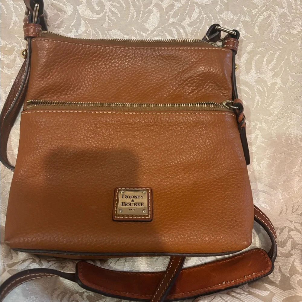 Dooney & Bourke Brown Leather Crossbody Bag - Picture 1 of 5